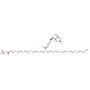 Chemical structure of N-(Azido-PEG4)-N-biotin-PEG4-t-butyl ester , AChemBlock AD287431