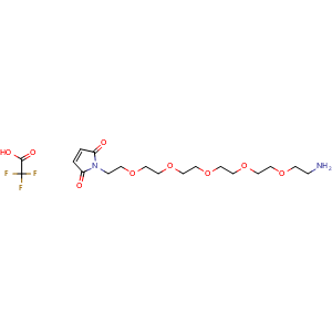 Chemical structure of Mal-PEG5-amine TFA salt , AChemBlock AD287443