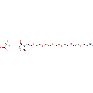 Chemical structure of Mal-PEG6-amine TFA salt , AChemBlock AD287444