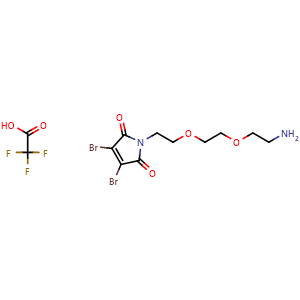 Chemical structure of 3,4-Dibromo-Mal-PEG2-amine TFA salt , CAS 2296708-07-9, AChemBlock AD287446