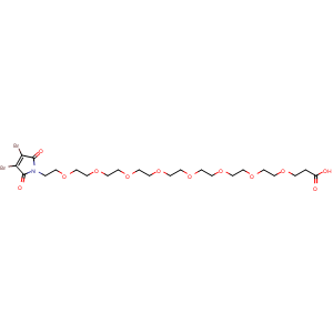 Chemical structure of 3,4-Dibromo-Mal-PEG8-COOH , AChemBlock AD287449