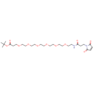Chemical structure of Mal-amido-PEG6-COOtBu , CAS 2461517-99-5, AChemBlock AD287450