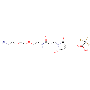 Chemical structure of Mal-amido-PEG2-NH2 (TFA salt) , CAS 1801876-81-2, AChemBlock AD287454