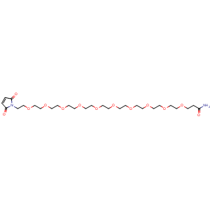 Chemical structure of Mal-PEG10-acid , AChemBlock AD287456