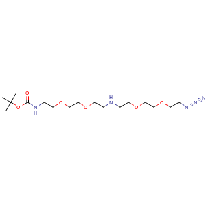 Chemical structure of N-(Azido-PEG2)-NH-PEG2-NHBoc , CAS 2376333-03-6, AChemBlock AD287469