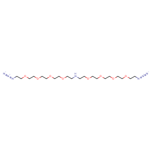 Chemical structure of NH-bis(PEG4-azide) , AChemBlock AD287472