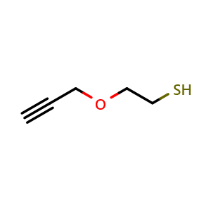 Chemical structure of Propargyl-PEG1-thiol , CAS 77214-00-7, AChemBlock AD287480