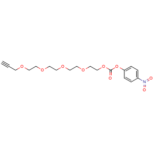 Chemical structure of Propargyl-PEG4-5-nitrophenyl carbonate , CAS 1422540-81-5, AChemBlock AD287483