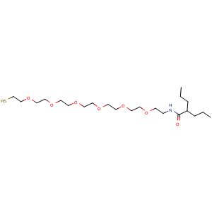 Chemical structure of Valproyl-PEG6-SH , AChemBlock AD287490