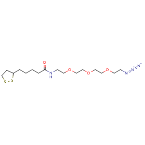 Chemical structure of Lipoamido-PEG3-azide , CAS 890016-39-4, AChemBlock AD287491