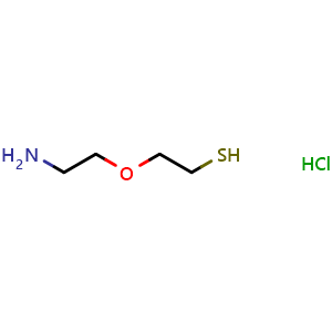 Chemical structure of Thiol-PEG1-NH2 hydrochloride , CAS 137048-11-4, AChemBlock AD287492