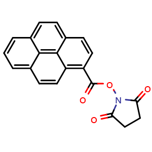 Chemical structure of 1-Pyrenecarboxylic acid OSu ester , CAS 204705-13-5, AChemBlock AD287495