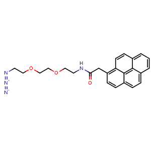 Chemical structure of 1-Pyreneacetic acid-PEG2-azide , CAS 1807512-45-3, AChemBlock AD287496