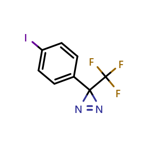 Chemical structure of 4-CF3-diazirine-Iodophenyl , CAS 210107-38-3, AChemBlock AD287502