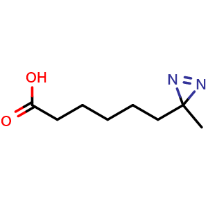 Chemical structure of Me-Diazirine-C6-COOH , CAS 1156463-26-1, AChemBlock AD287503
