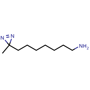 Chemical structure of Me-Diazirine-C7-NH2 , AChemBlock AD287508
