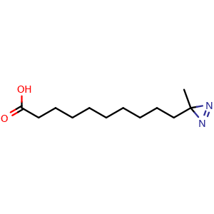 Chemical structure of Me-Diazirine-C10-COOH , AChemBlock AD287511