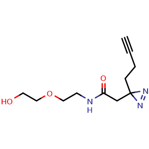 Chemical structure of Alkyne-diazirine-CONH-PEG1-OH , AChemBlock AD287514