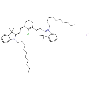 Chemical structure of N-decyl-N'-decyl-Cy7 (Cyclohexene),iodide , CAS 3032690-53-9, AChemBlock AD287531
