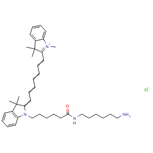 Chemical structure of Cyanine7 amine , AChemBlock AD287548
