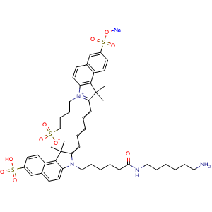 Chemical structure of TriSulfo-Cy5.5 amine , AChemBlock AD287550