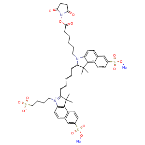 Chemical structure of Trisulfo-Cy5.5 NHS ester , AChemBlock AD287552
