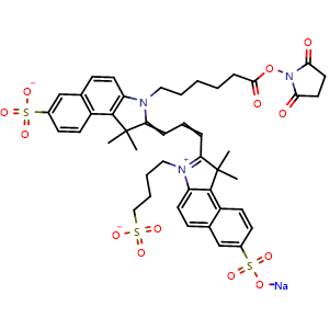 Chemical structure of Trisulfo-Cy3.5 NHS ester , AChemBlock AD287557