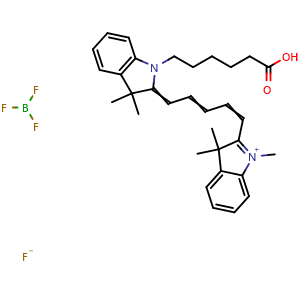 Chemical structure of Cyanine5 carboxylic acid (BF4) , AChemBlock AD287561