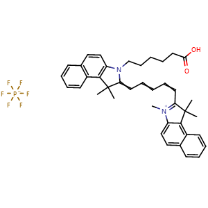 Chemical structure of Cyanine5.5 carboxylic acid (PF6) , AChemBlock AD287564