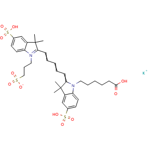 Chemical structure of Trisulfo-Cy5 carboxylic acid , CAS 2715289-37-3, AChemBlock AD287567