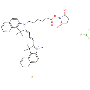 Chemical structure of Cyanine3.5 NHS ester(BF4) , CAS 2231670-85-0, AChemBlock AD287568