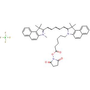 Chemical structure of Cyanine5.5 NHS ester (BF4) , CAS 2375105-86-3, AChemBlock AD287571
