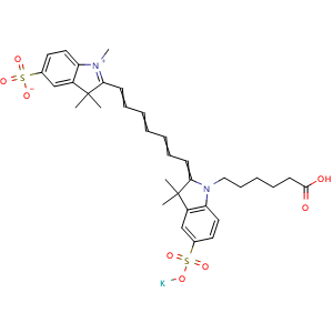 Chemical structure of DiSulfo Cy7 carboxylic acid , AChemBlock AD287578