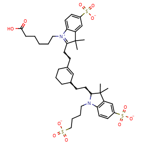 Chemical structure of Trisulfo-Cy7 carboxylic acid (Cyclohexene) , AChemBlock AD287583