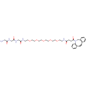 Chemical structure of DBCO-PEG5-GGG-NH2 , CAS 2762519-06-0, AChemBlock AD287588