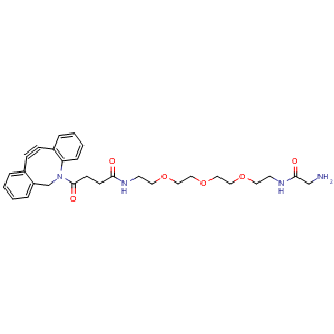 Chemical structure of DBCO-PEG3-Gly , AChemBlock AD287592