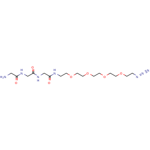 Chemical structure of Gly-Gly-Gly-PEG4-azide , CAS 3070260-22-6, AChemBlock AD287594