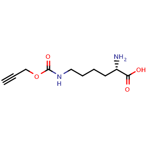 Chemical structure of N-propargyloxycarbonyl-L-lysine , CAS 1215204-46-8, AChemBlock AD287595