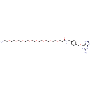 Chemical structure of BG-PEG8-amine , AChemBlock AD287610