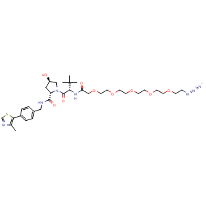Chemical structure of (S,R,S)-AHPC-PEG5-azide , CAS 3036242-05-1, AChemBlock AD287635