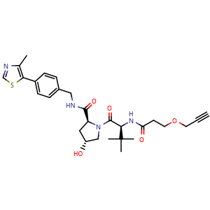 Chemical structure of (S,R,S)-AHPC-PEG1-alkyne , CAS 2242965-71-3, AChemBlock AD287638