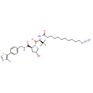 Chemical structure of (S,R,S)-AHPC-C10-azide , CAS 2906183-85-3, AChemBlock AD287640