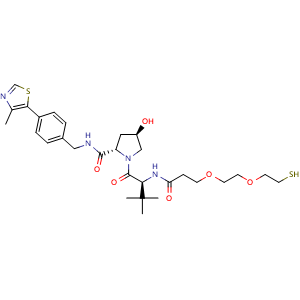 Chemical structure of (S,R,S)-AHPC-PEG2-SH , AChemBlock AD287642