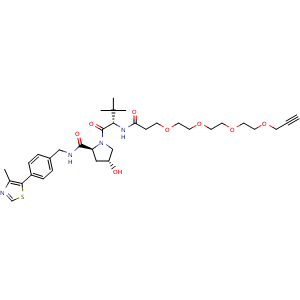 Chemical structure of (S,R,S)-AHPC-PEG4-alkyne , CAS 2267282-21-1, AChemBlock AD287643