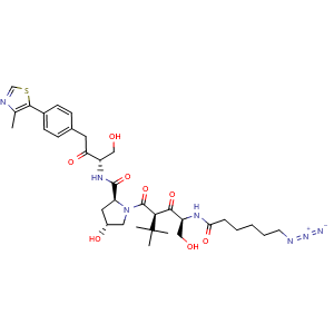 Chemical structure of (S,R,S)-AHPC-C5-azide , CAS 2821804-11-7, AChemBlock AD287644