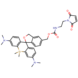 Chemical structure of HMSiR-carbamate-Mal , AChemBlock AD287662