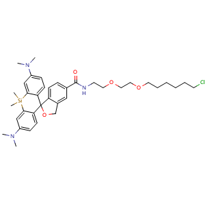 Chemical structure of HMSiR-amide-PEG2-C6-Cl , CAS 2680614-80-4, AChemBlock AD287665