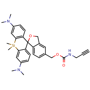 Chemical structure of HMSiR-carbamate-propargyl , AChemBlock AD287676