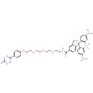 Chemical structure of HMSiR-amide-PEG4-methyltetrazine , AChemBlock AD287678