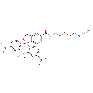 Chemical structure of HMSiR-amide-PEG1-N3 , AChemBlock AD287680
